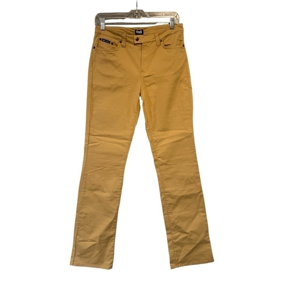 Dolce & Gabbana D&G Womens Straight Leg Pants Waist US 29 Tan Khaki Excellent - Picture 2 of 9